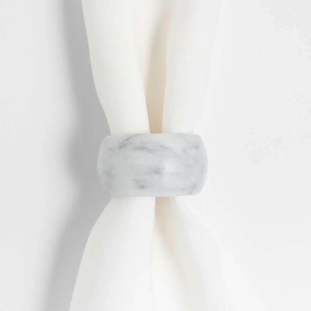 Crate&Barrel Marble Napkin Rings, set of 4